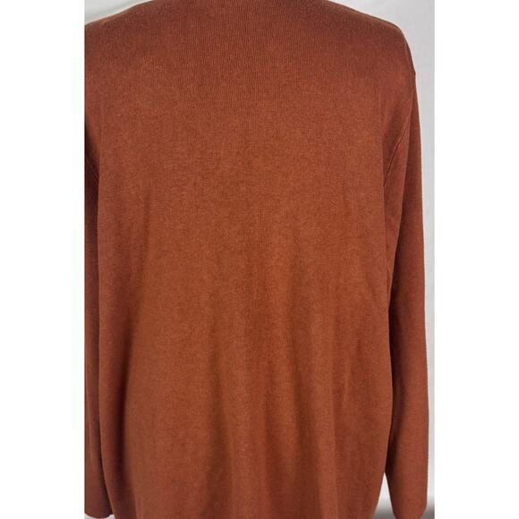 Terra & Sky Womens Plus Size 1X Sweater Burnt Orange Collared Pockets Open Front - Picture 6 of 8